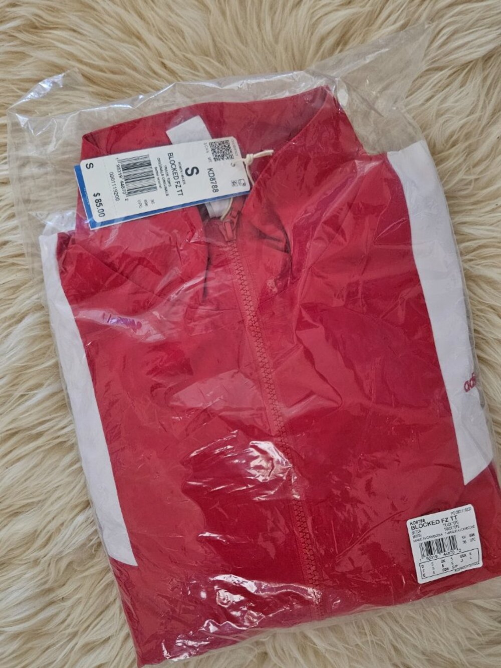 NWT Adidas Blocked Zipped Tracktop RED - Size S